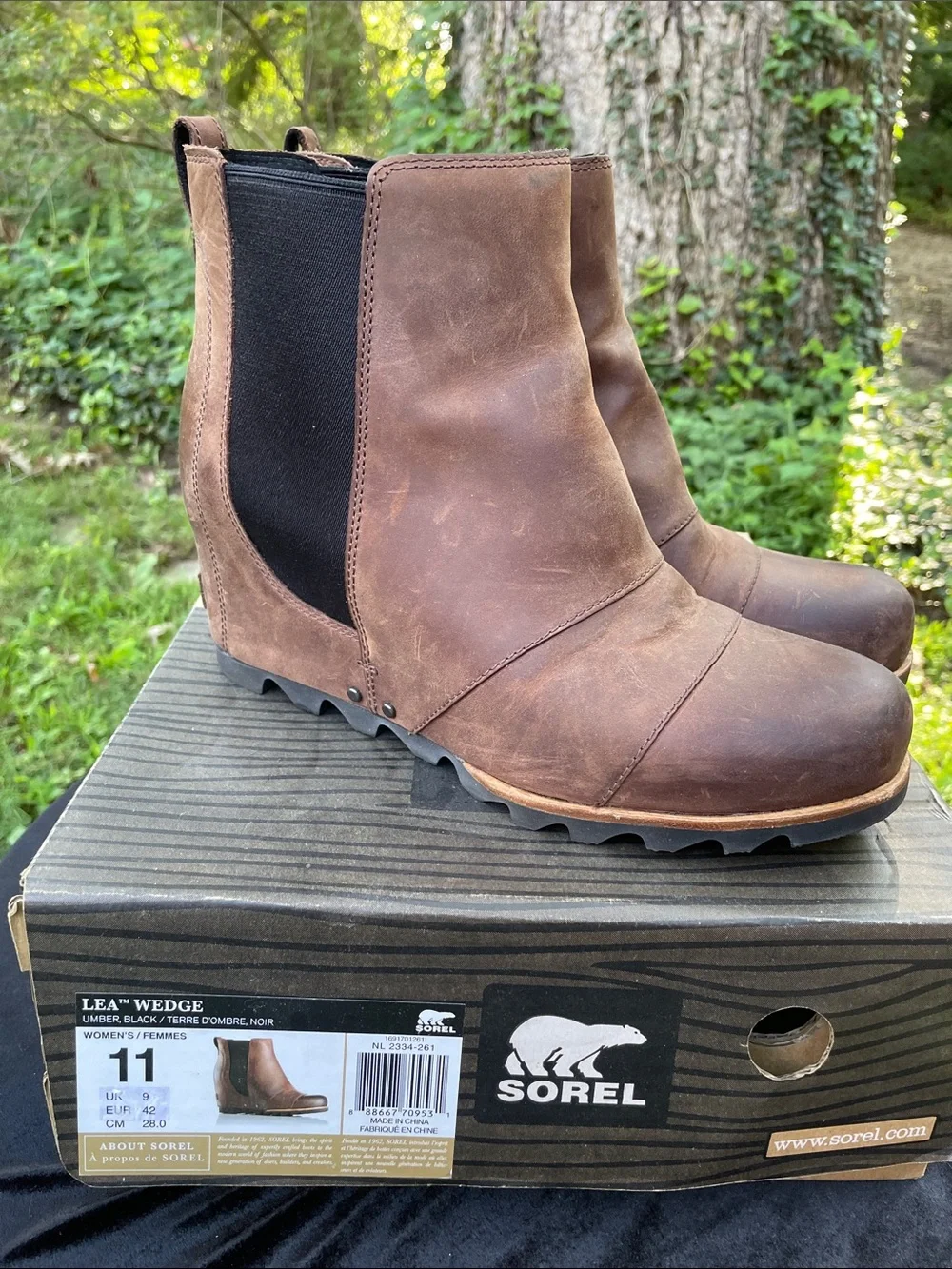SOREL Lea Wedge Chelsea Boot - Brown Waterproof  85% New! Comfortable and Sexy!